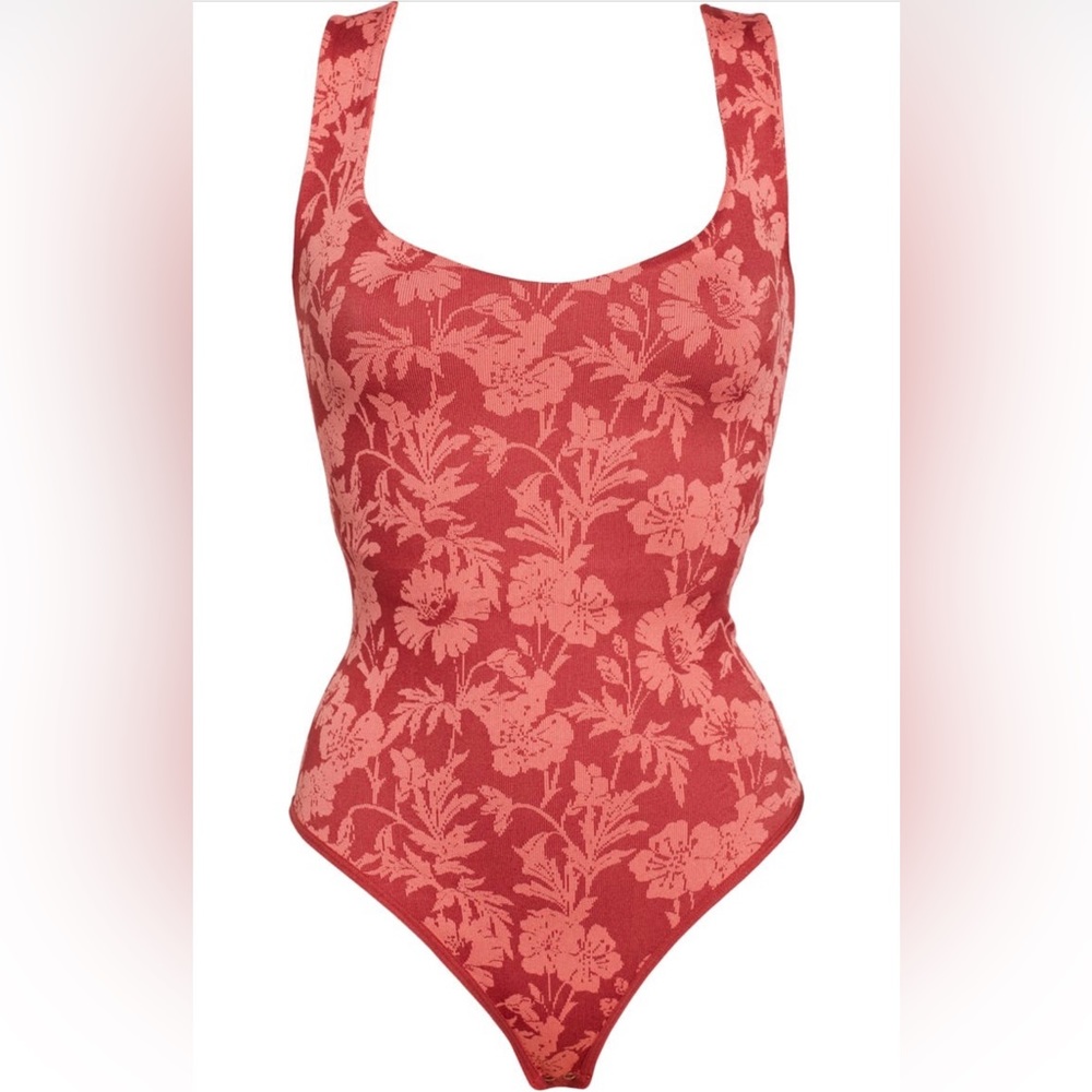 Free People Clean Lines Floral Bodysuit NWT